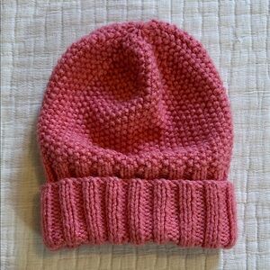 Kids Pink Knit Beanie Hat